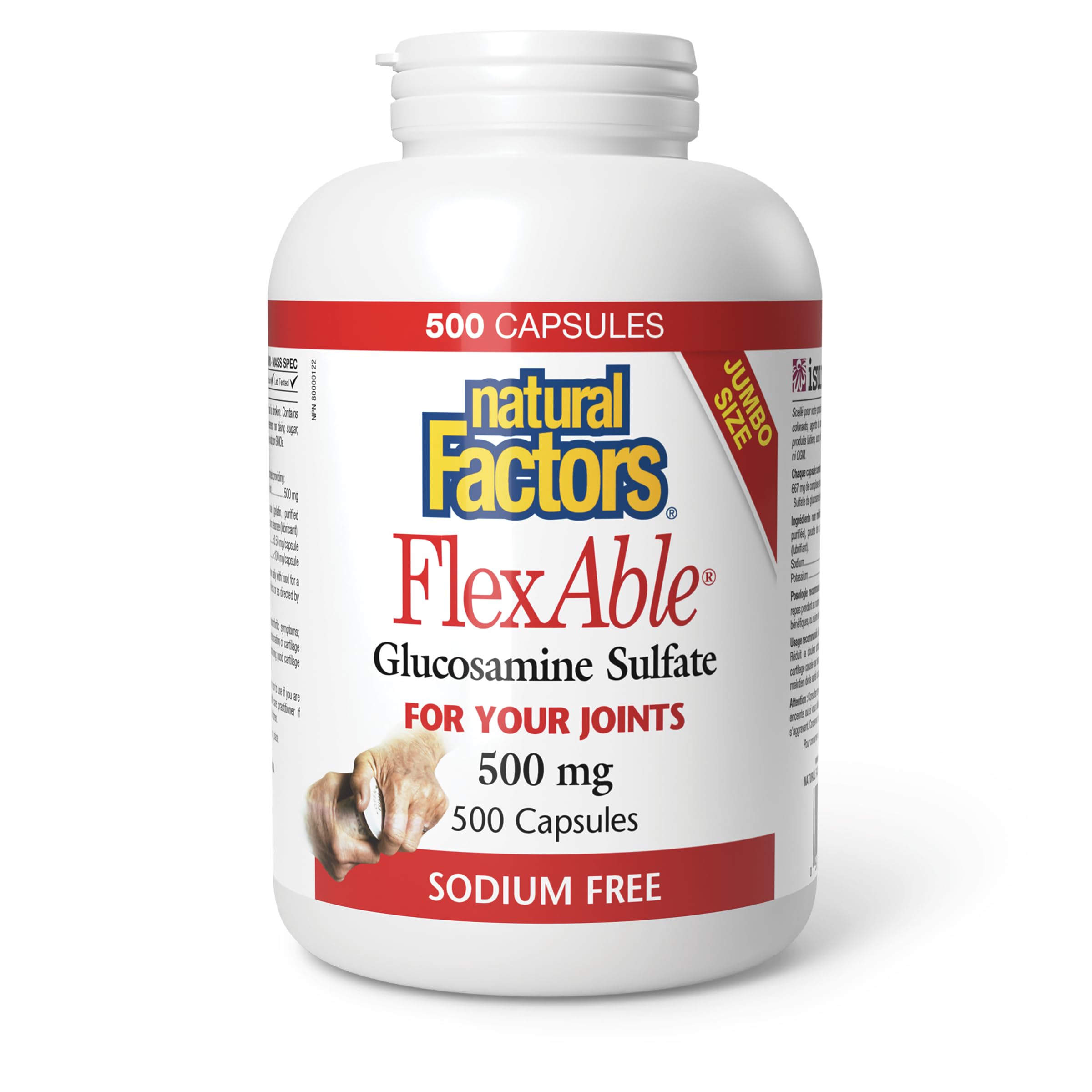 Natural Factors Flexable Glucosamine Sulfate 500 mg 180 Capsules