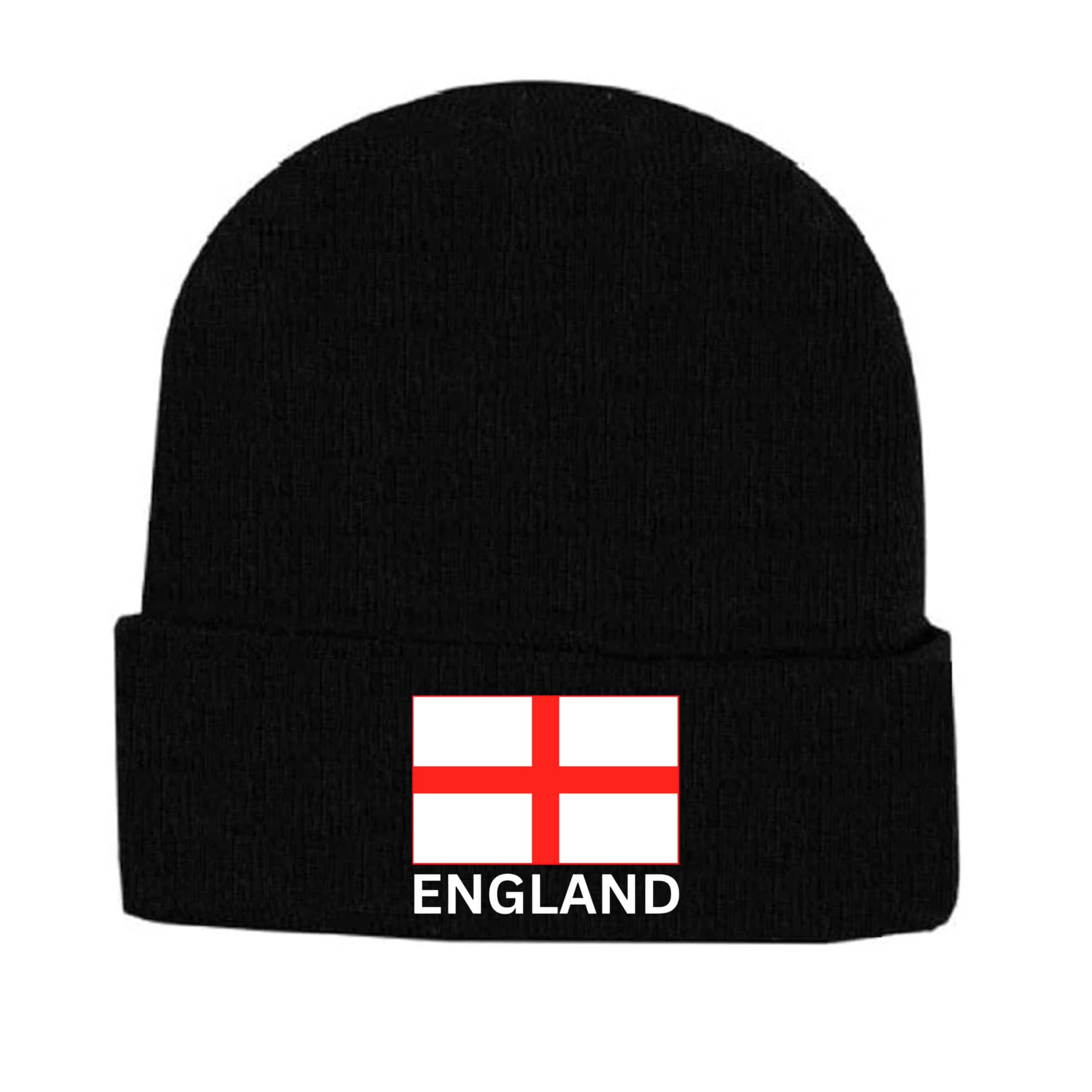 Fidra Fashion Accessories Black Fidra England Beanie Hat St Georges Cross Logo