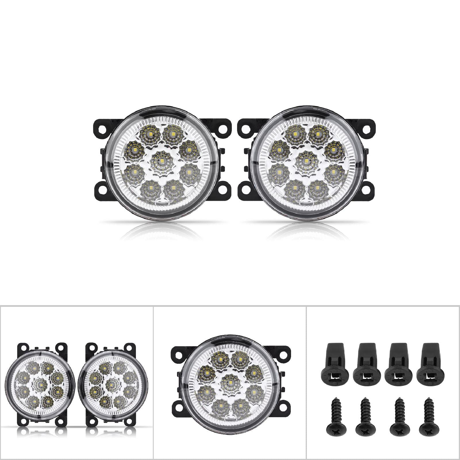 Paire de feux antibrouillard transparents LED pare choc avant JAUNE Paire de feux antibrouillard transparents LED pare choc avant JAUNE
