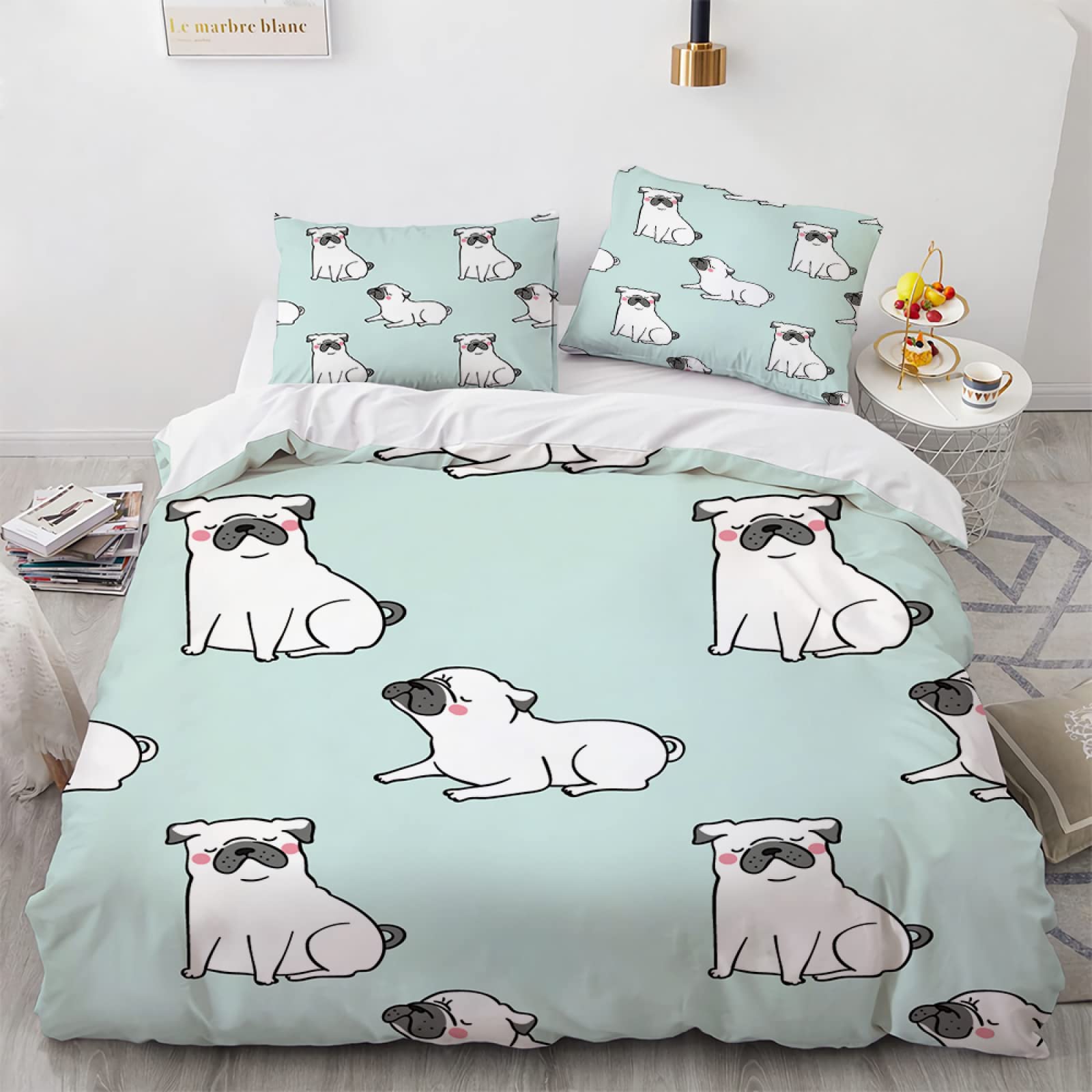 Parure de lit 220x240 carlin avec housse de couette 2 personnes zippée