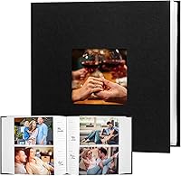 Xfveiwoo 4x6 Photo Album 240 Photos Leather Cover with Front Window & Memo Spaces - Acid-Free for Wedding Family Baby Memories (Black)