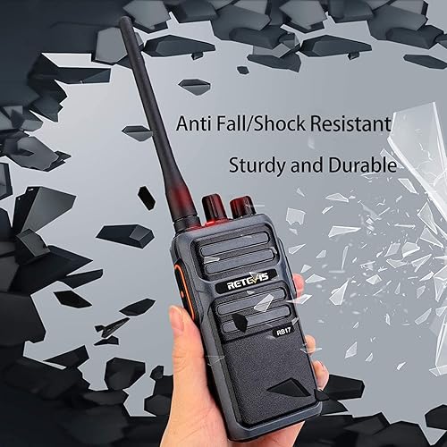 Miniatura 9 de Retevis RT21 Radios bidireccionales (paquete de 10) con Walkie Talkies RB17 de 4400 mAh de alta resistencia de largo alcance (paquete de 2), radio