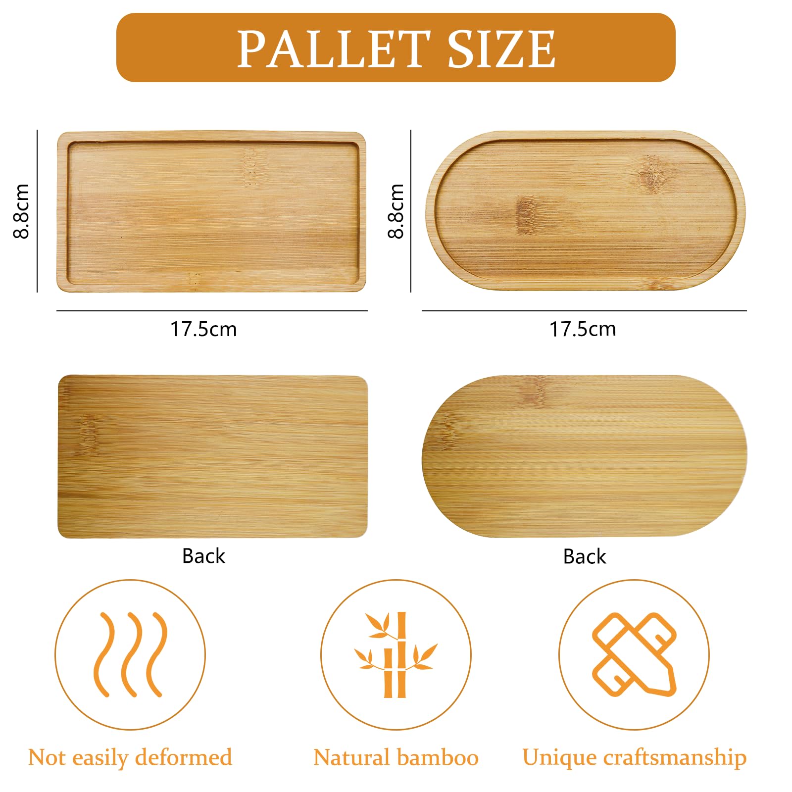 Set De 3 Plateaux Ovales En Bambou 44x15x1.7cm