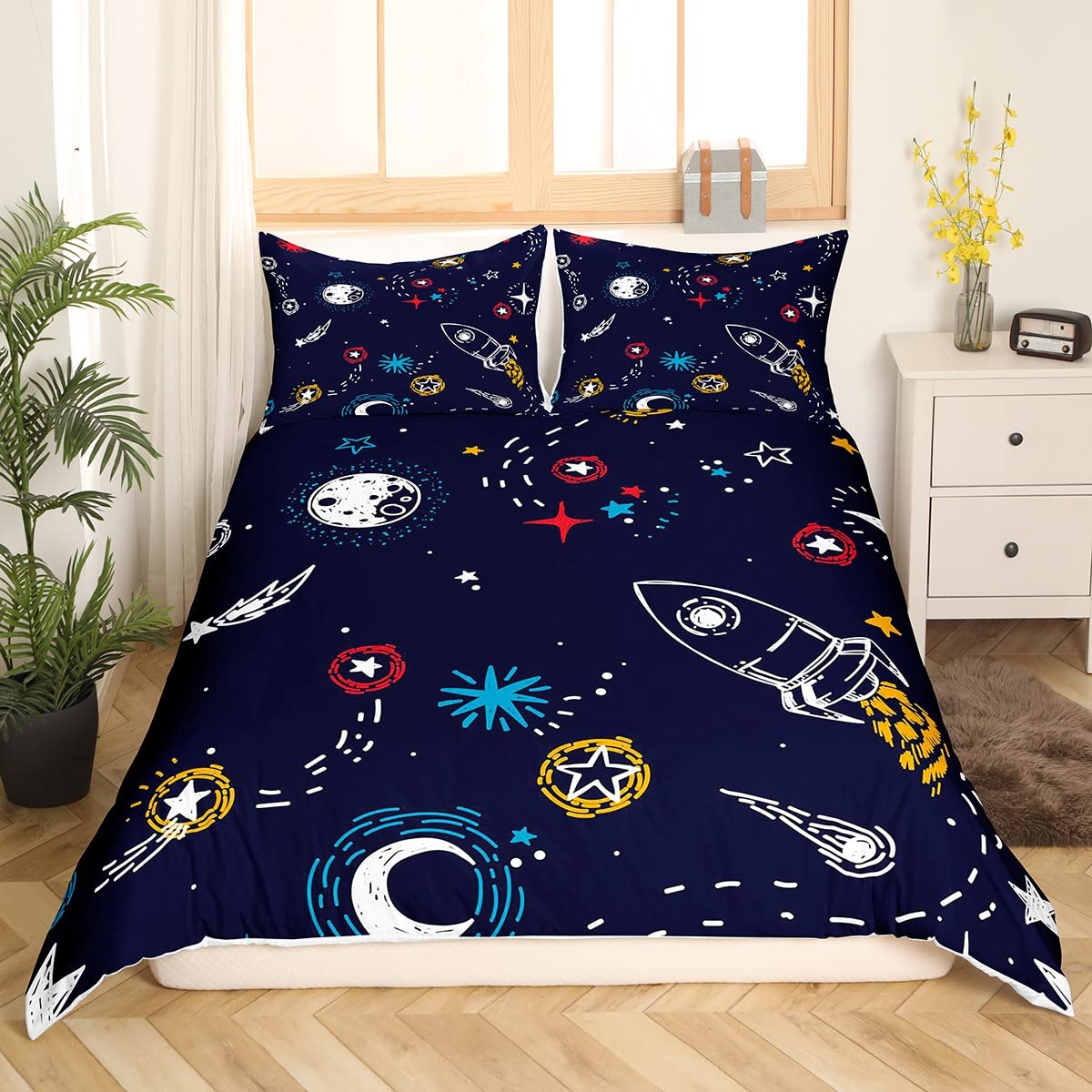 Housse de couette univers dessin animé pour chambre d'enfant