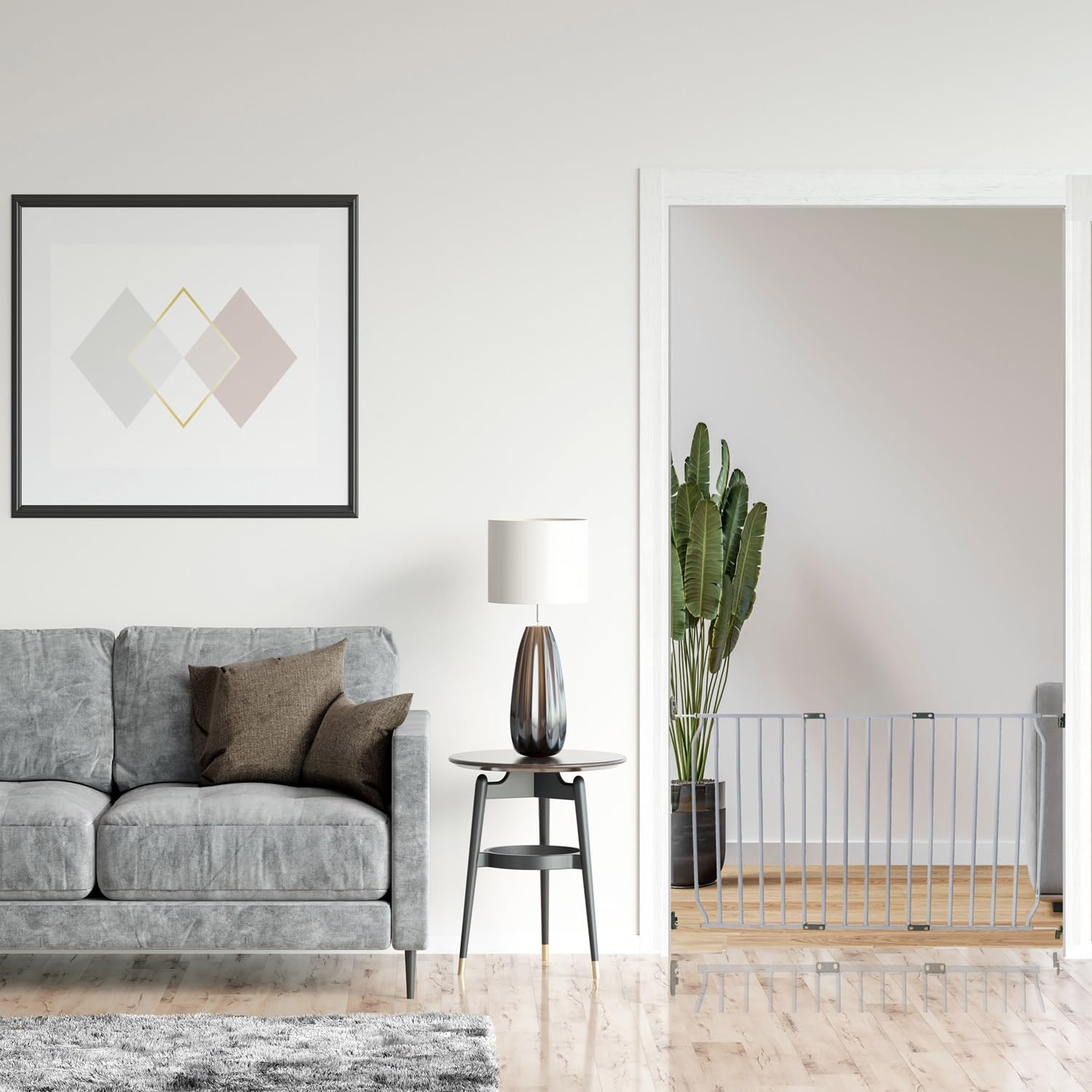 Safetots Eco Barrera de Seguridad para Bebés de Ajuste con Tornillos, Gris, 70cm - 80cm, Puerta de Escalera para Niños PequeñosBarrera de Seguridad con Ajuste de Tornillos