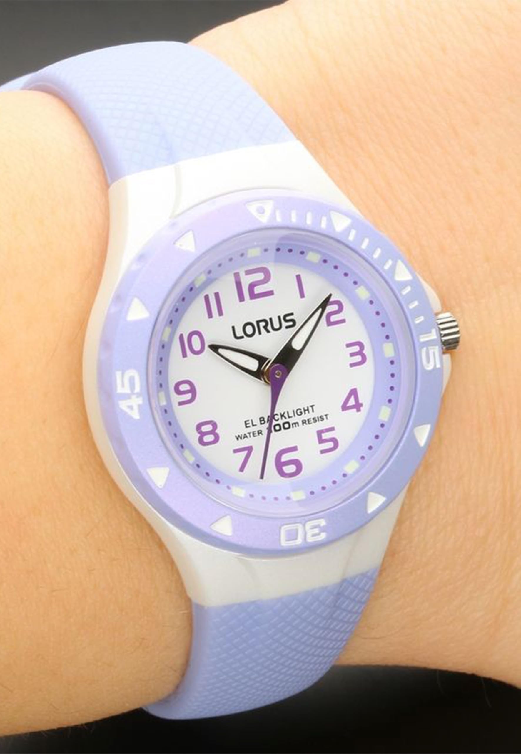 Lorus Dzieci - Uhr, Biały/fioletowy, Bransoletka