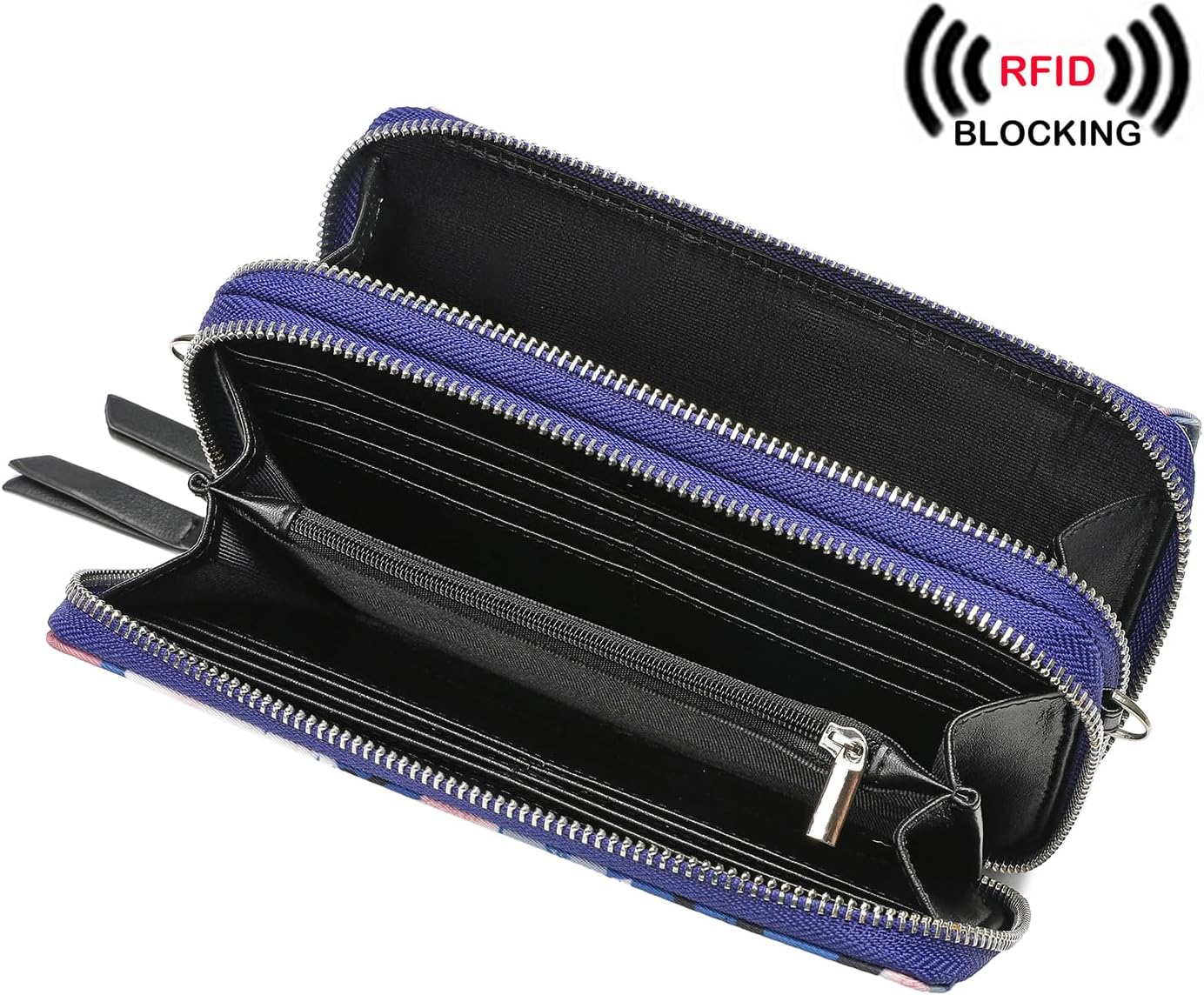 Lanyani RFID Crossbody Wallet Wristlet Purse with Phone Pocket For Women Vegan Leather - Image 2