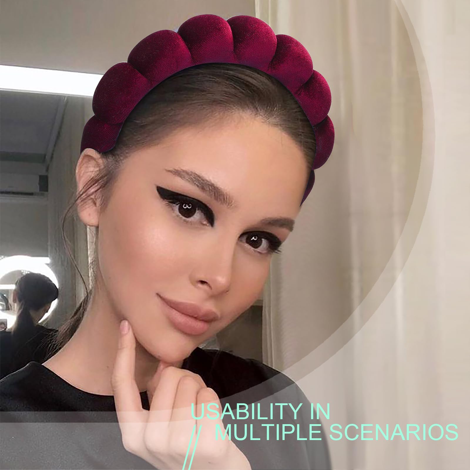 DRESHOW Spa-Stirnband für Damen Schwamm-Stirnband zum Waschen des Gesichts Wolken weiches Frottee-Stirnband für Makeup und Hautpflege