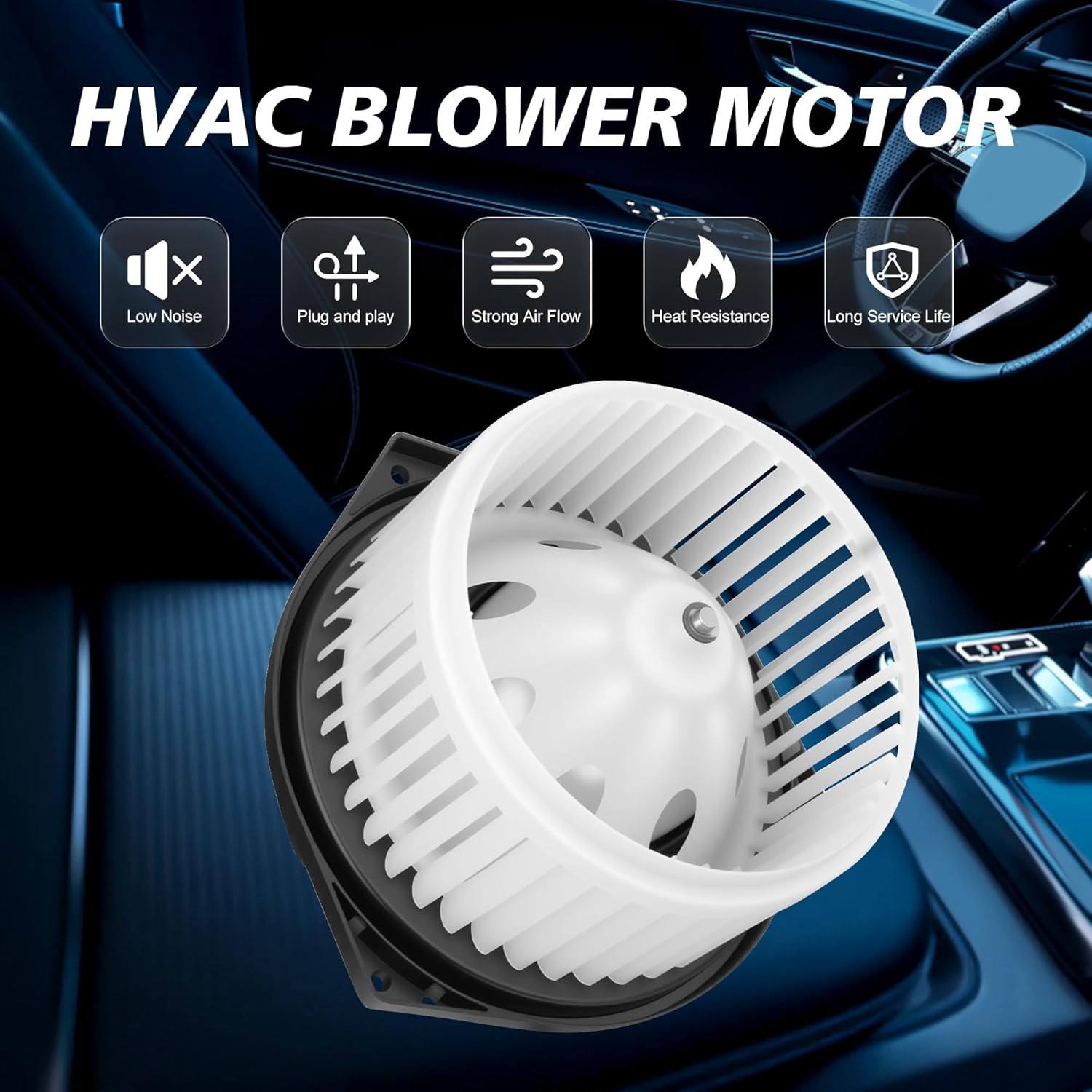 AC Blower Motor Fan Replacement 2007-2019 for Nissan Altima Murano 350Z 370Z Quest, for Infiniti G25 G35 G37 Q45 Q50 Q60 M35 M45 EX35 EX37 FX35 FX45, HVAC Heater Blower Motor, 27225AM611, 700193