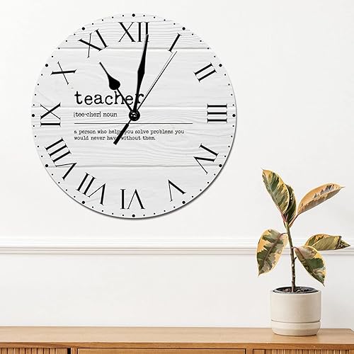 Miniatura 208 de Reloj de PVC con definición psicológica, reloj de pared grande con números romanos inspiración, refranes de inspiración de 12 pulgadas, significado
