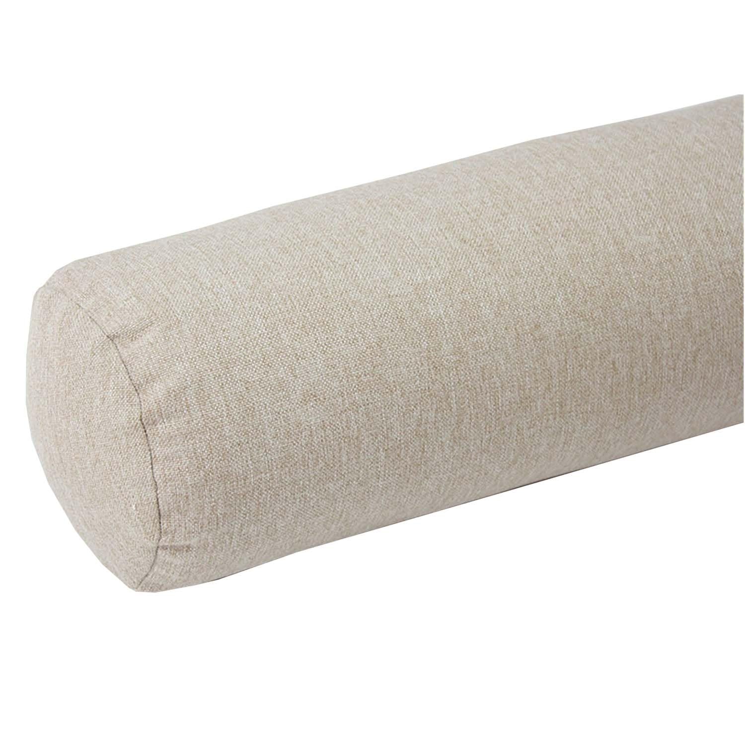 Aqigr Beige Round Cervical Roll Bolster Pillow With Removable & Washable Pillow Cover, Bolster Pillow Filled With Soft, Round Bolster Pillowcase Cover(,15X60cm)
