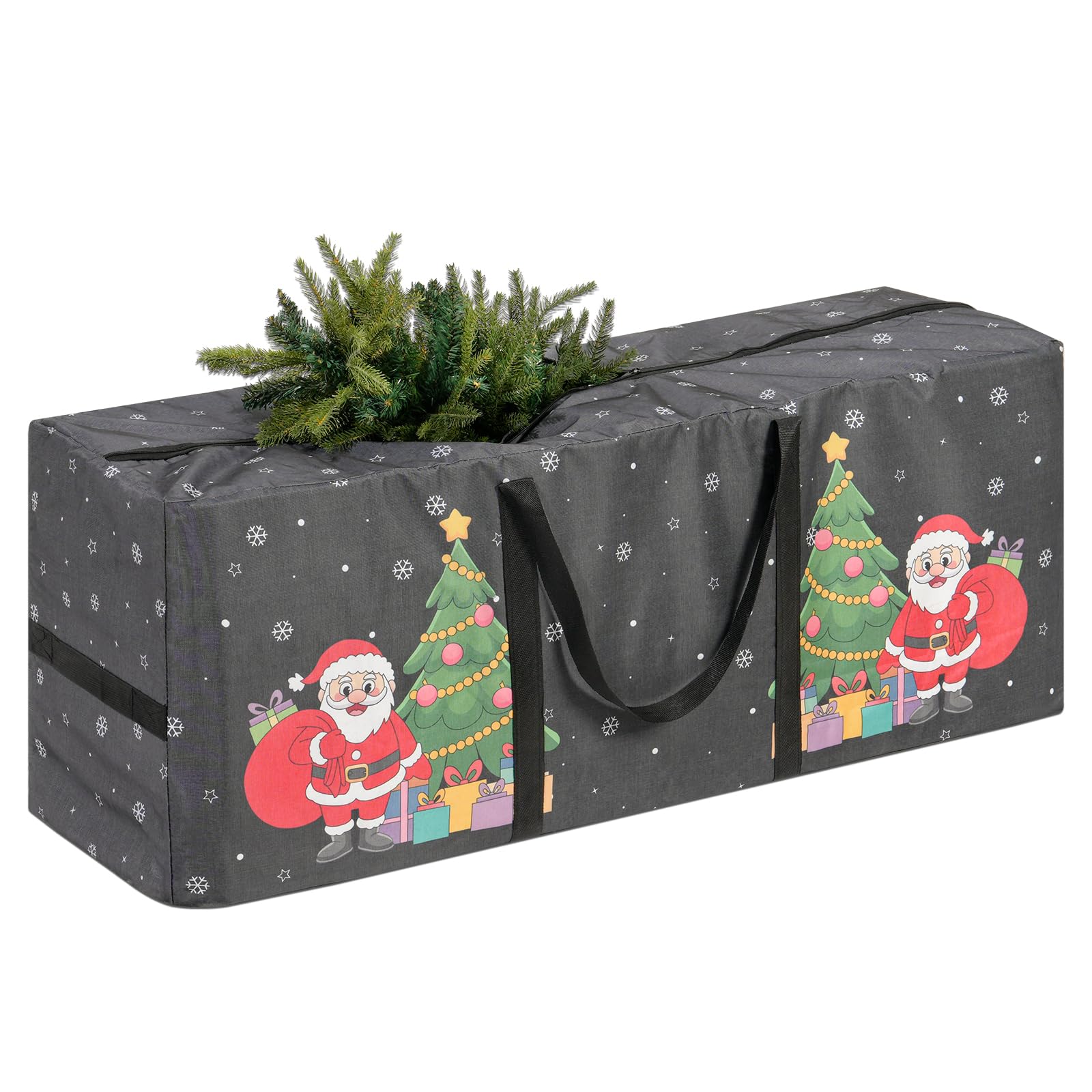 YiYa Aufbewahrungstasche für Weihnachtsbaum mit praktischen Griffen 600D Aufbewahrungstasche für künstliche Bäume (schwarz)