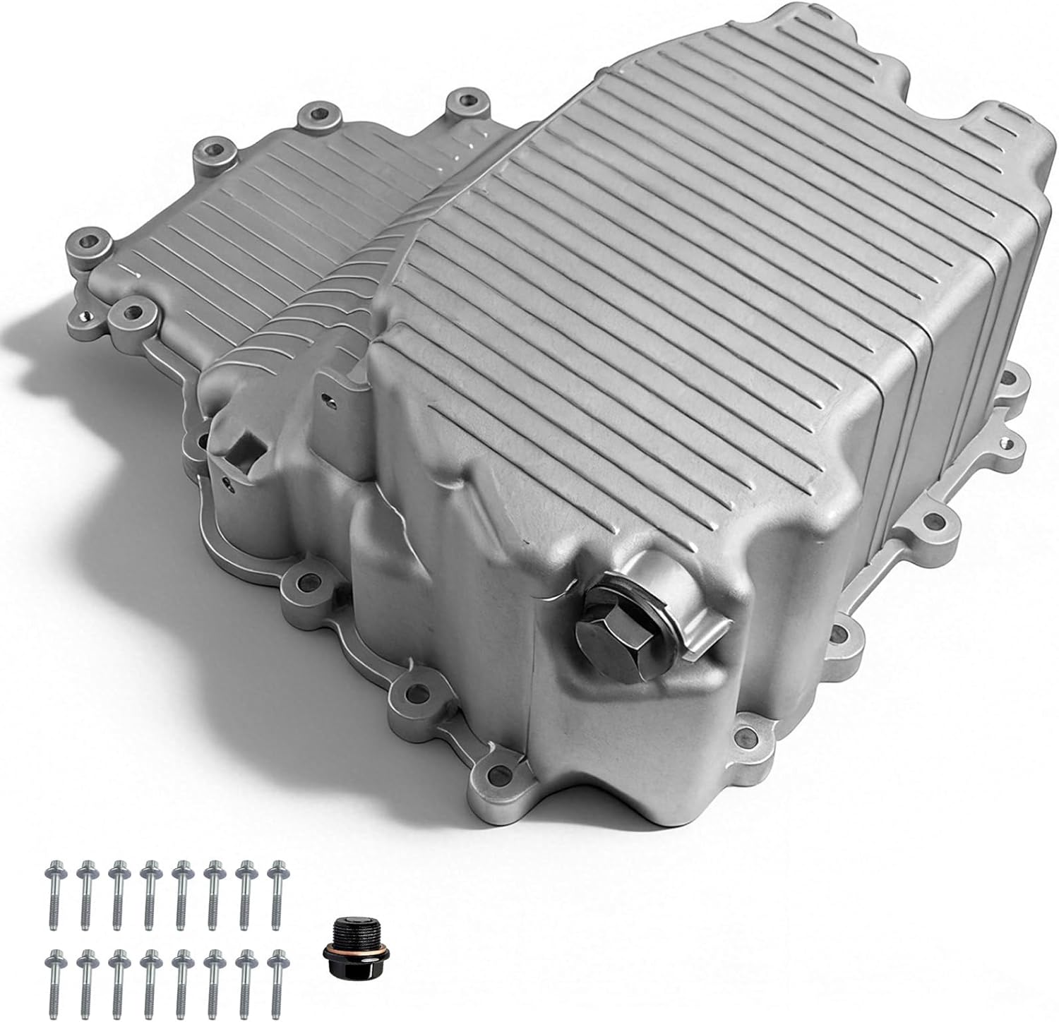 Upgraded aluminum Engine Oil Pan with Magnetic Drain Plug Compatible with Ford F150 2017-2019 3.5L, F150 2018 3.3L, Expedition 2018-2019 3.5L & Lincoln Navigator 2018 3.5L