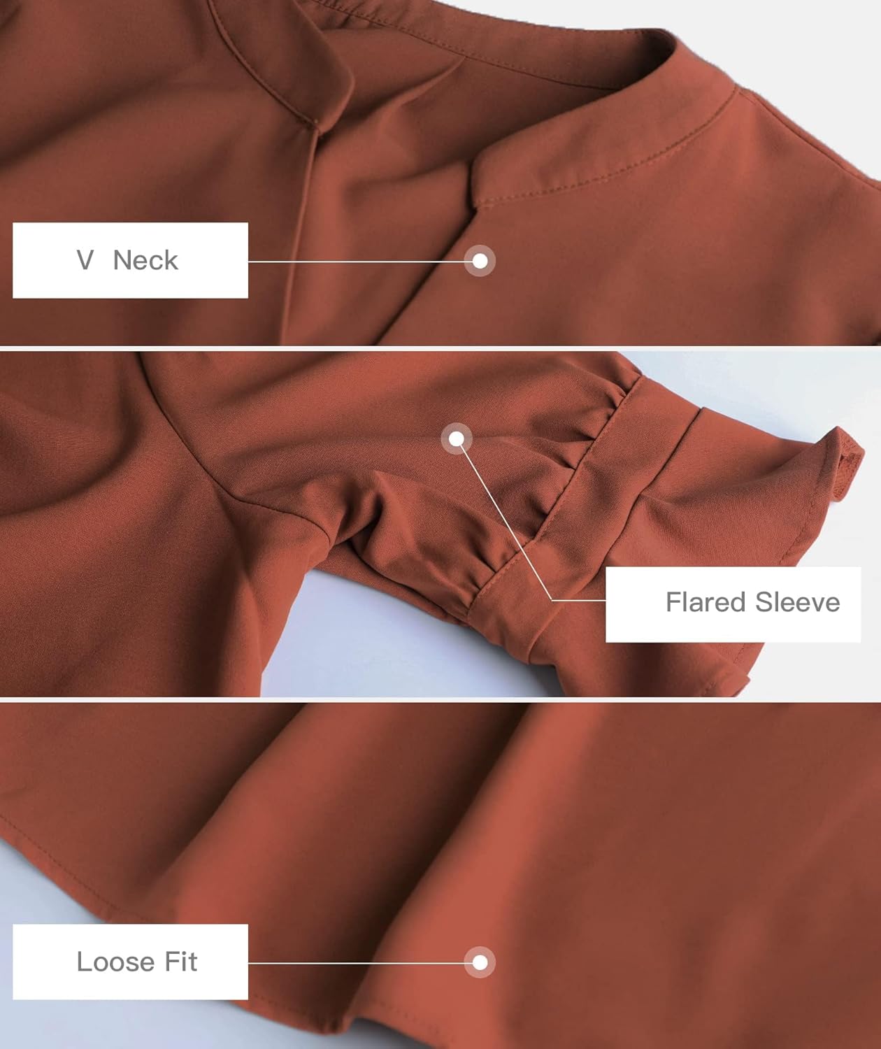 Les umes Womens V Neck Shift Dress Ruffle Short Sleeve Casual Summer Dresses Loose Flowy Tunic Dress - Image 4