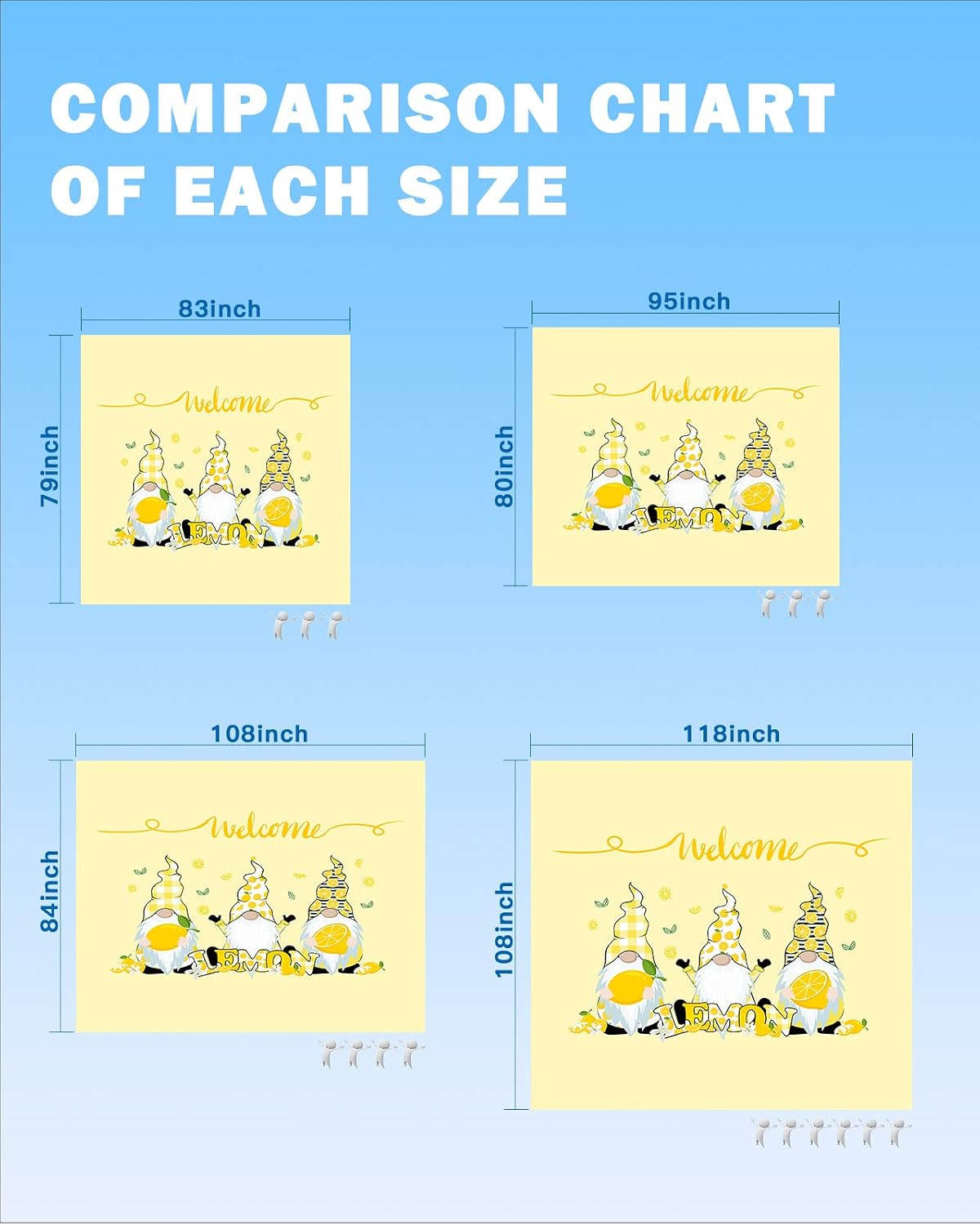 Funny Dwarfs with Lemons Beach Blanket Waterproof Sandproof Outdoor Picnic Mat 95"x80" Spring Animals Butterfly Lightweight Large Beaach Blankets with 4 Stake & 4 Corner Pockets