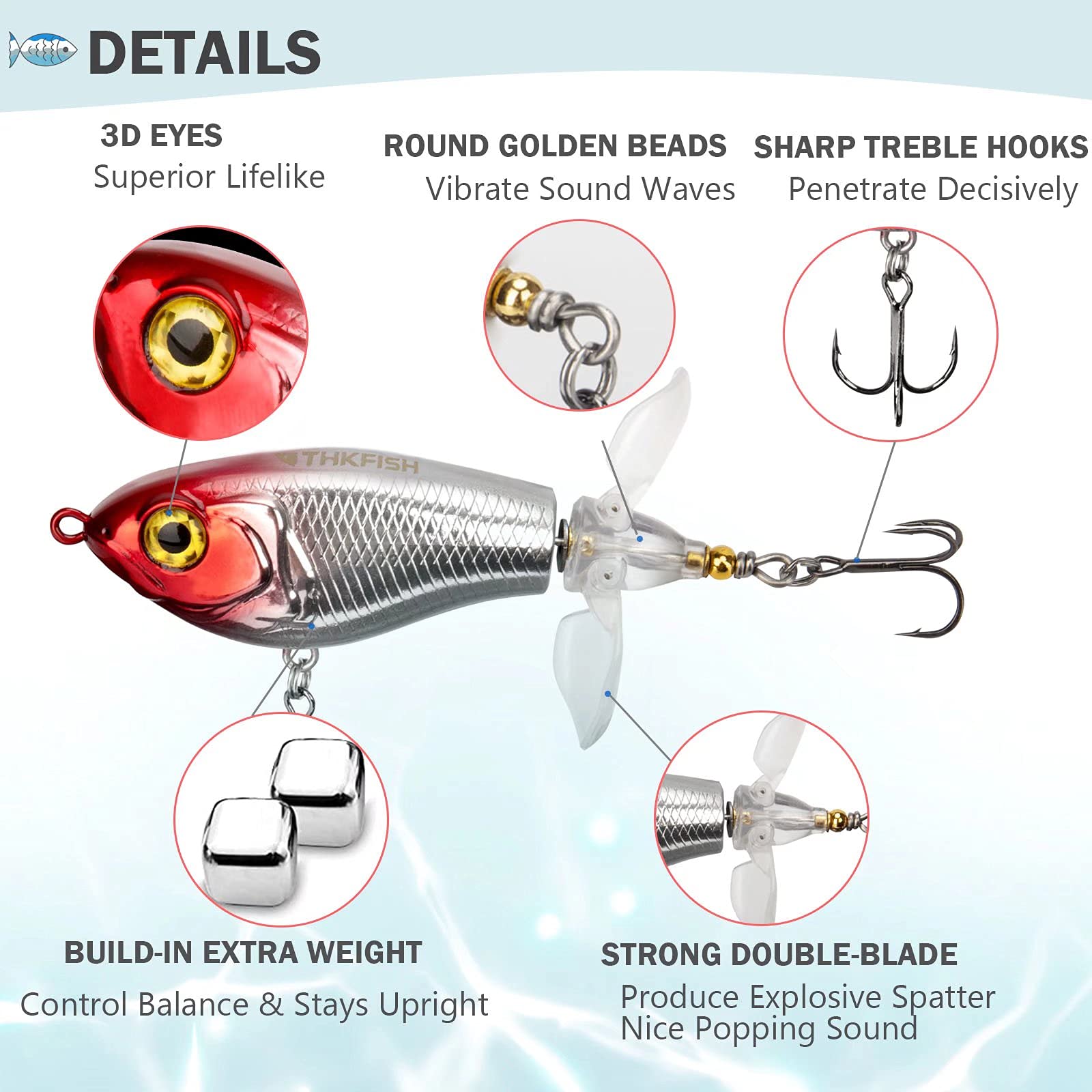 Amazon | THKFISH トップウォータールアー バス釣り セットダブル