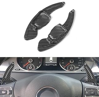 x xotic tech Carbon Fiber Pattern Paddle Shifter Extensions Cover Trim Compatible with Volkswagen MK6 Golf/GTI 2009-2014, CC 2008-2017, Jetta 2011-2017, Beetle 2013-2015