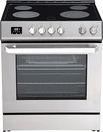 Rangaire RRE303TS Electric Range Oven with Timer and AirFry, Infrared Burners, 30-inch, Stainless Steel