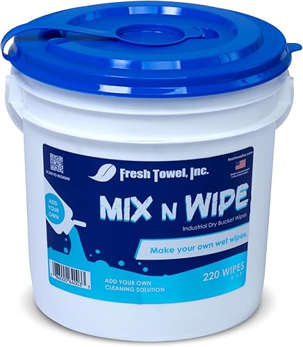 Miniatura 5 de Fresh Towel Mix N Wipe - Toallitas secas para cubeta  Haz tus propias toallitas húmedas con cubos dispensadores para limpiar  220 toallitas  6 x 9