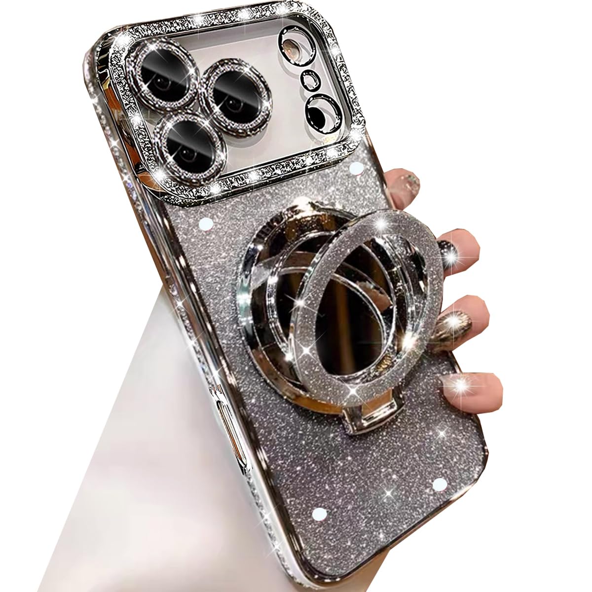 Amazon.com: Changjia Magnetic Kickstand Glitter Case for iPhone 17