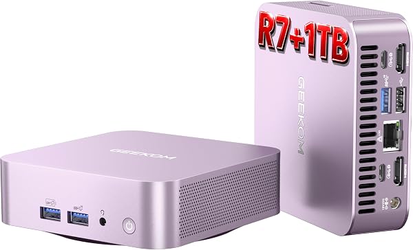 GEEKOM A6 Mini PC, AMD Ryzen 7 6800H(8C/16T, up to 4.7GHz), Radeon 680M, Compact Aluminium Design Windows 11 Pro Desktop