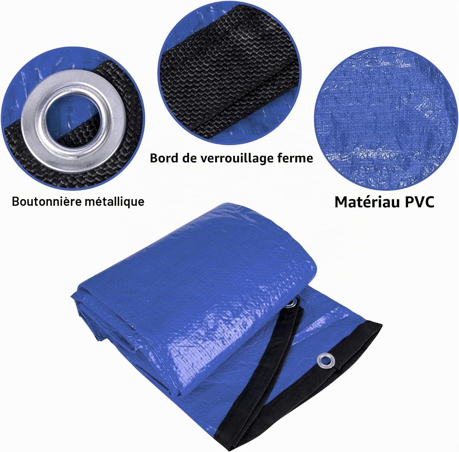 457CM Bâche Protection pour Piscine - Bache Piscine Ronde - Couverture de Extérieur Ronde Spa Baignoire idéale, Imperméable Anti-Poussière Anti-UV, Bâche de Piscine été et Hiver avec Cordon