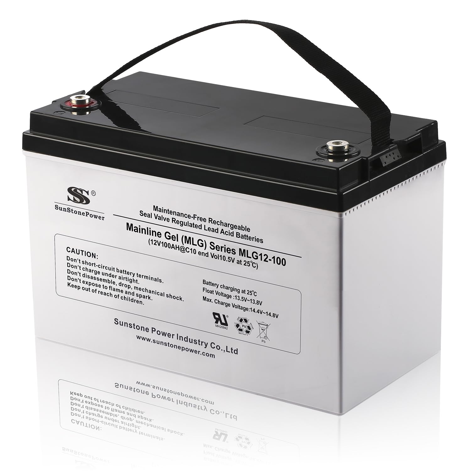 Sunstone wartungsfreier Blei Gel Batterie 12V 100AH (C10), 0% MwSt, zyklenfest Gel Solarspeicher für PV Anlagen USV Notstromversorgung