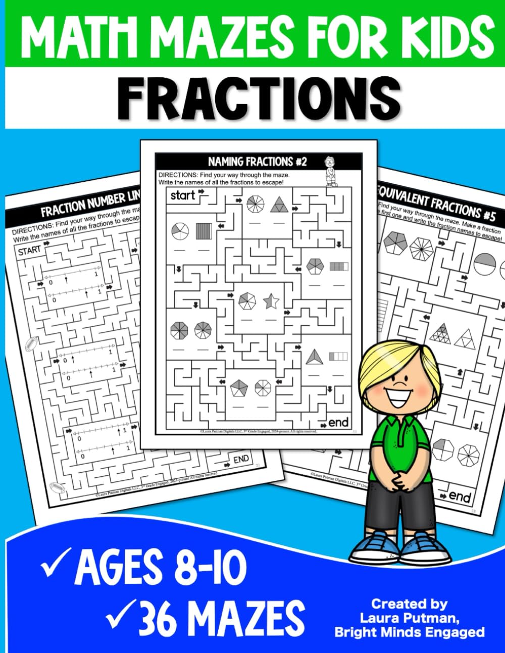 Math Mazes for Kids Fractions