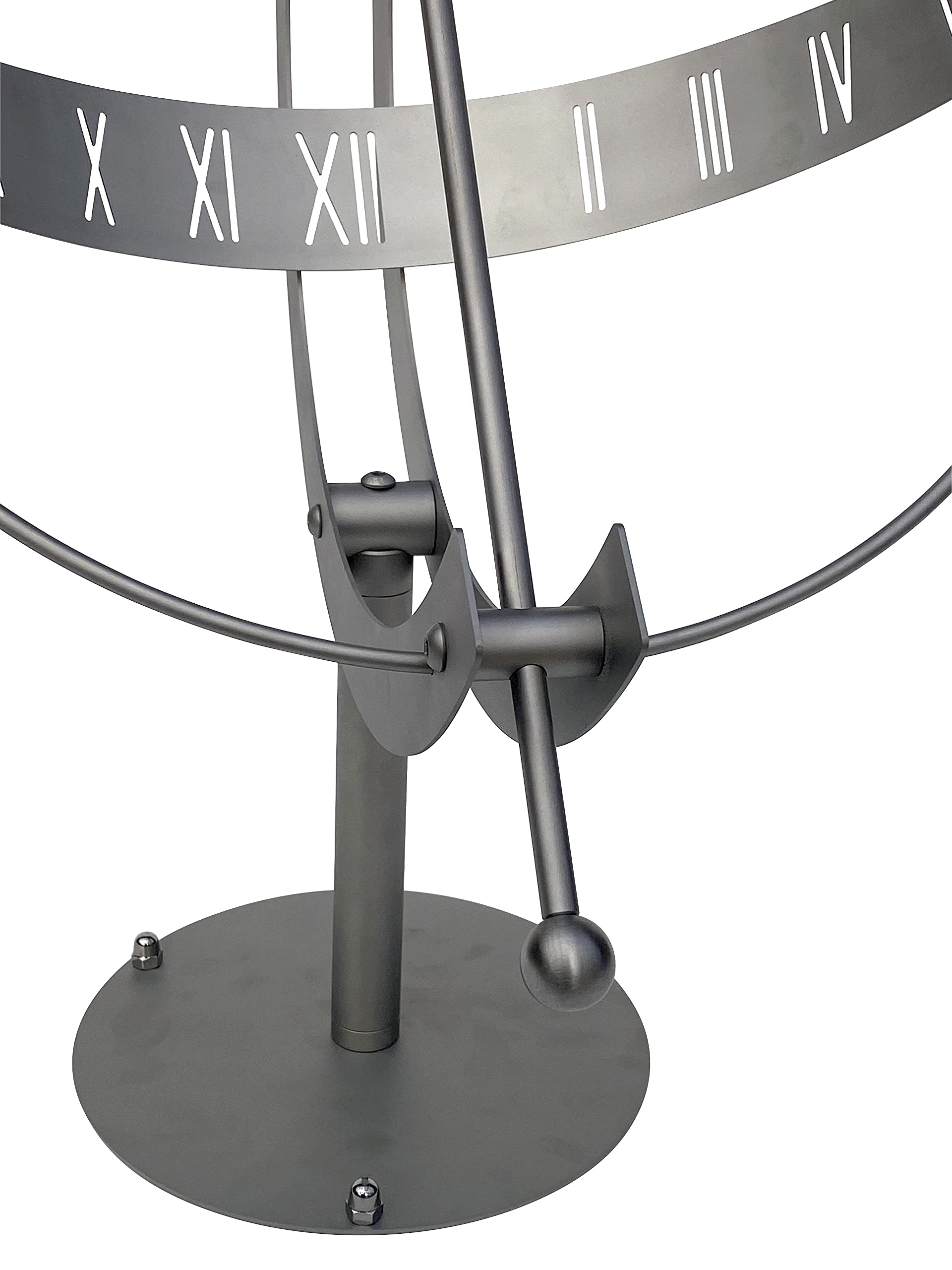 DanDiBo Sonnenuhr Edelstahl für den Garten 70 cm Rostfrei 96207 mit Säule Ausrichtbar Wetterfest Gartenuhr Modern Metall