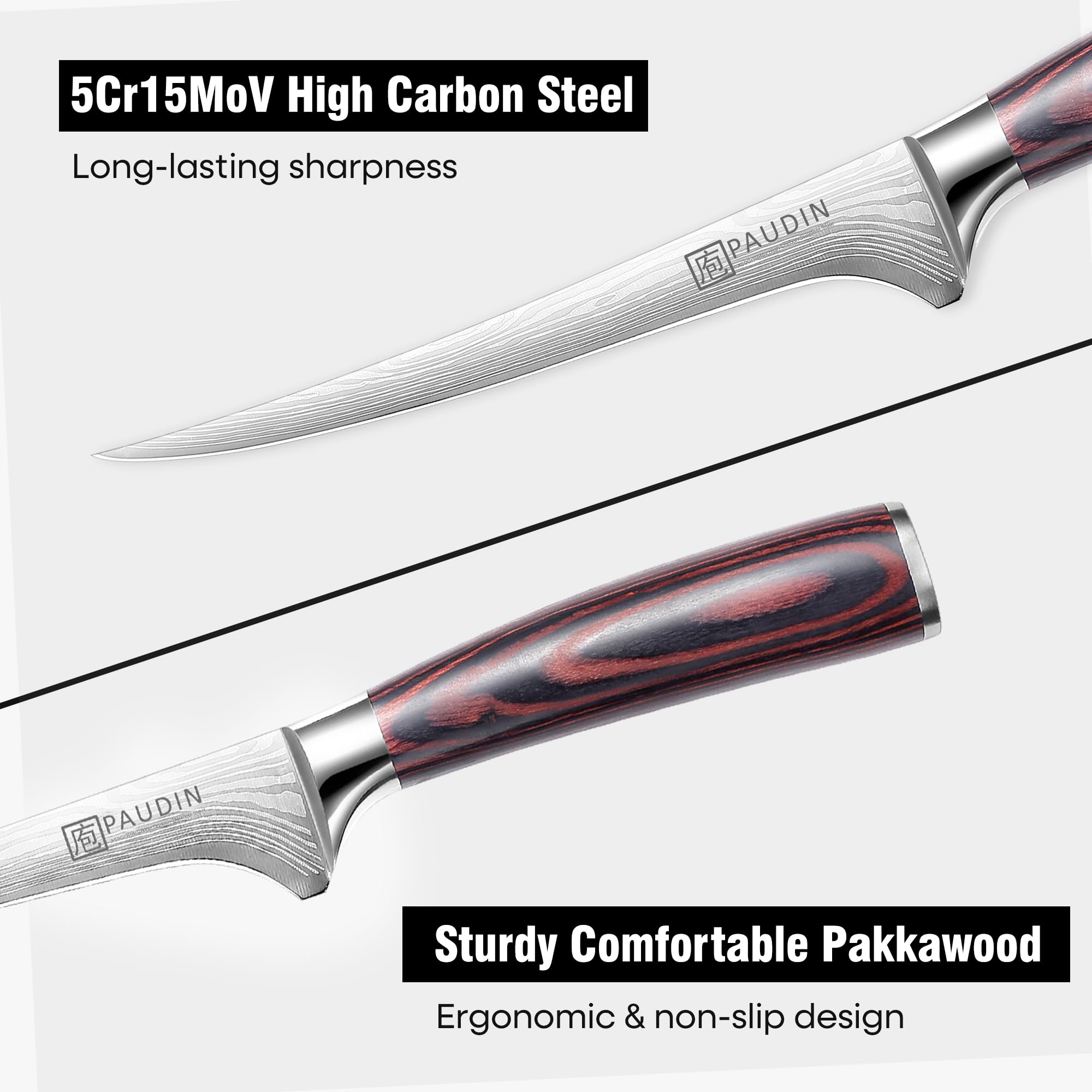 PAUDIN Fillet Knife - 7 Inch Sharp Boning Knife -5