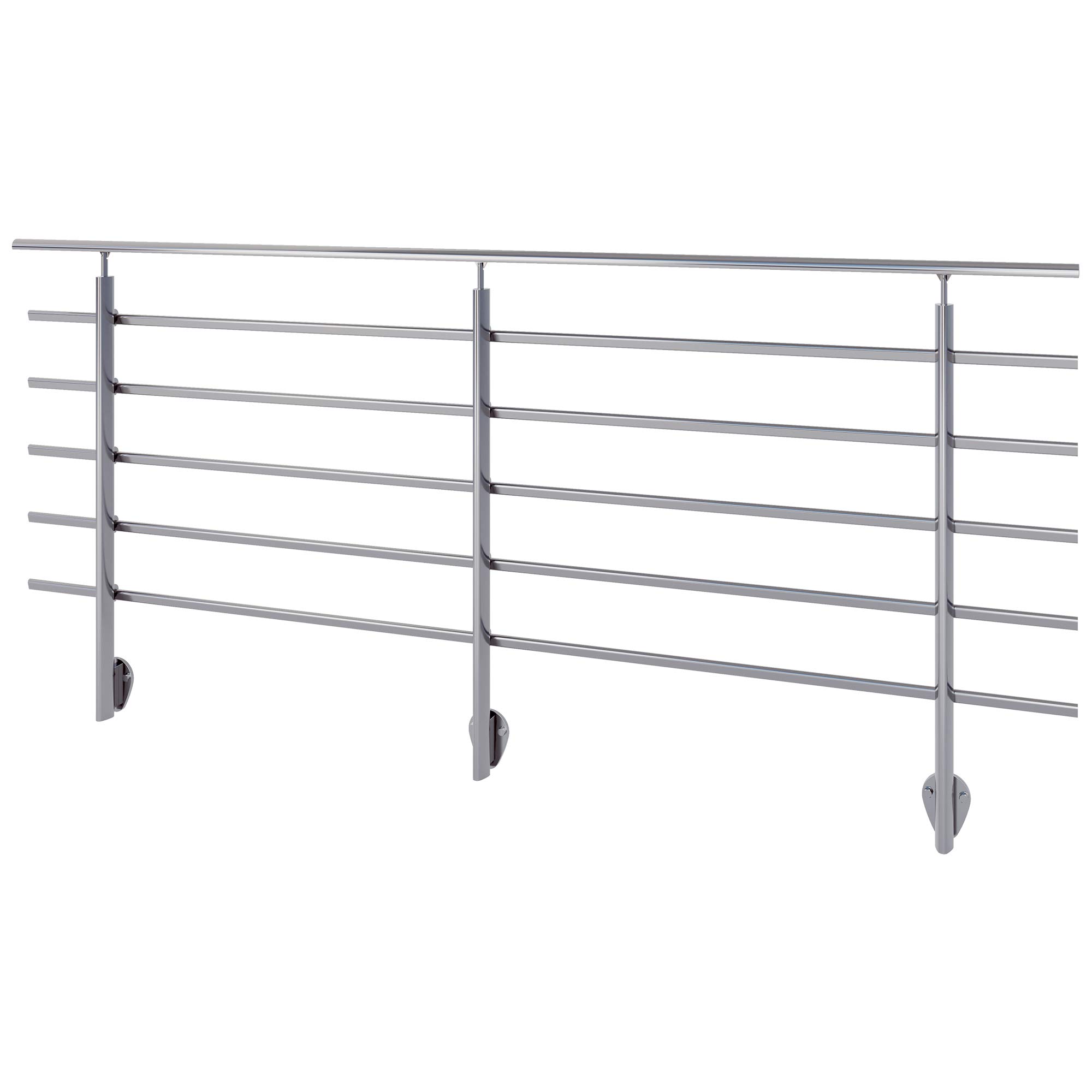 DOLLE Brüstungsgeländer Set aus Aluminium seitliche Montage Tropfenform 150 cm