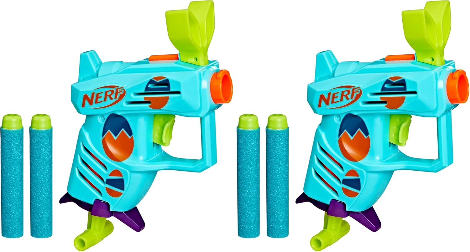 Nerf Elite 2.0 Easter Egg Hunt Blaster, 2 Nerf Elite Darts, Pull to Prime, Spring Toy Foam Blaster for 8 Year Old Boys & Girls