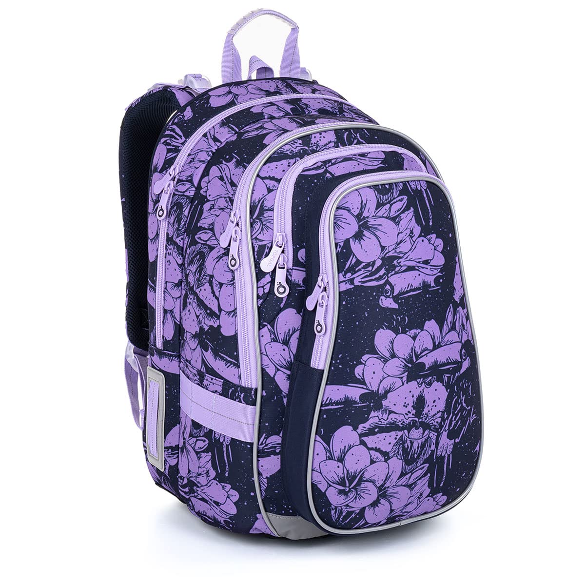 TOPGAL LYNN – Schulrucksack für Mädchen ab 3. Klasse, ergonomisch & leicht, wasserabweisend, mit reflektierenden Elementen, 27 L Schulranzen mit Brustgurt & Rückenpolsterung (Blumen)