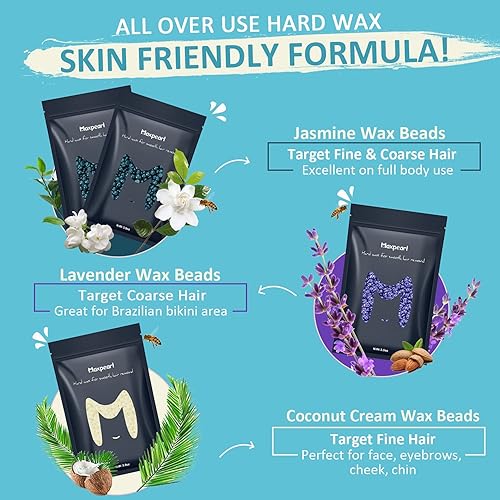 Miniatura 3 de Maxpearl Kit de depilación digital para el hogar, 7 paquetes de cuentas de cera dura para depilación de todo el cuerpo + calentador de cera digital