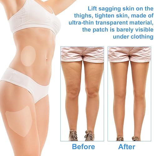 Miniatura 6 de 30 piezas de cinta de levantamiento de muslos, forma ovalada en V, impermeable, parches invisibles de levantamiento de piernas, material de