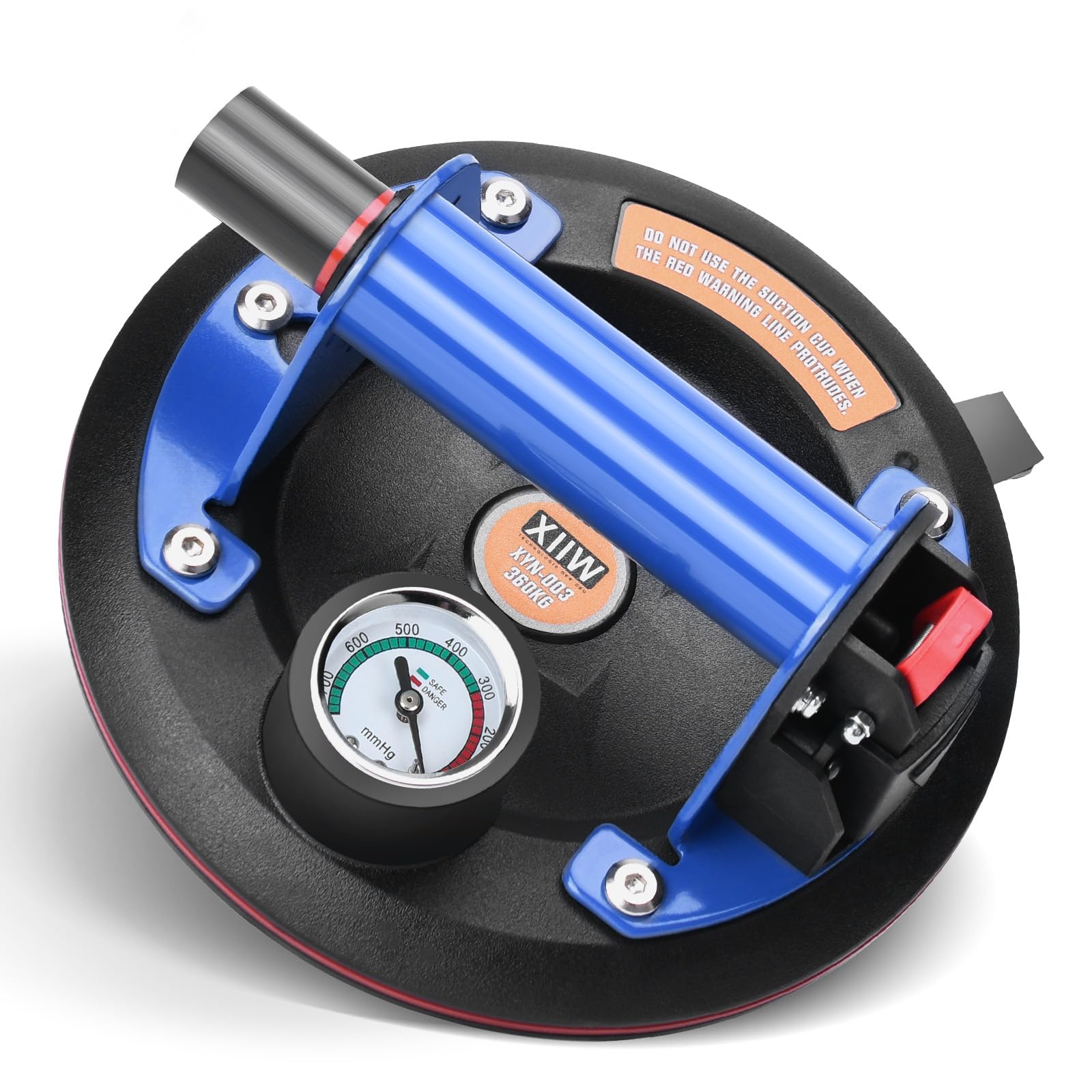 Glaslifter, 2 stuks, max. 360 kg, met manometer en metalen