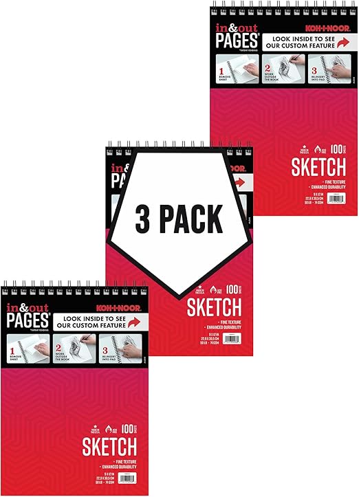 KohINoor 9" x 12" Sketch Paper Pad with in & Out Pages