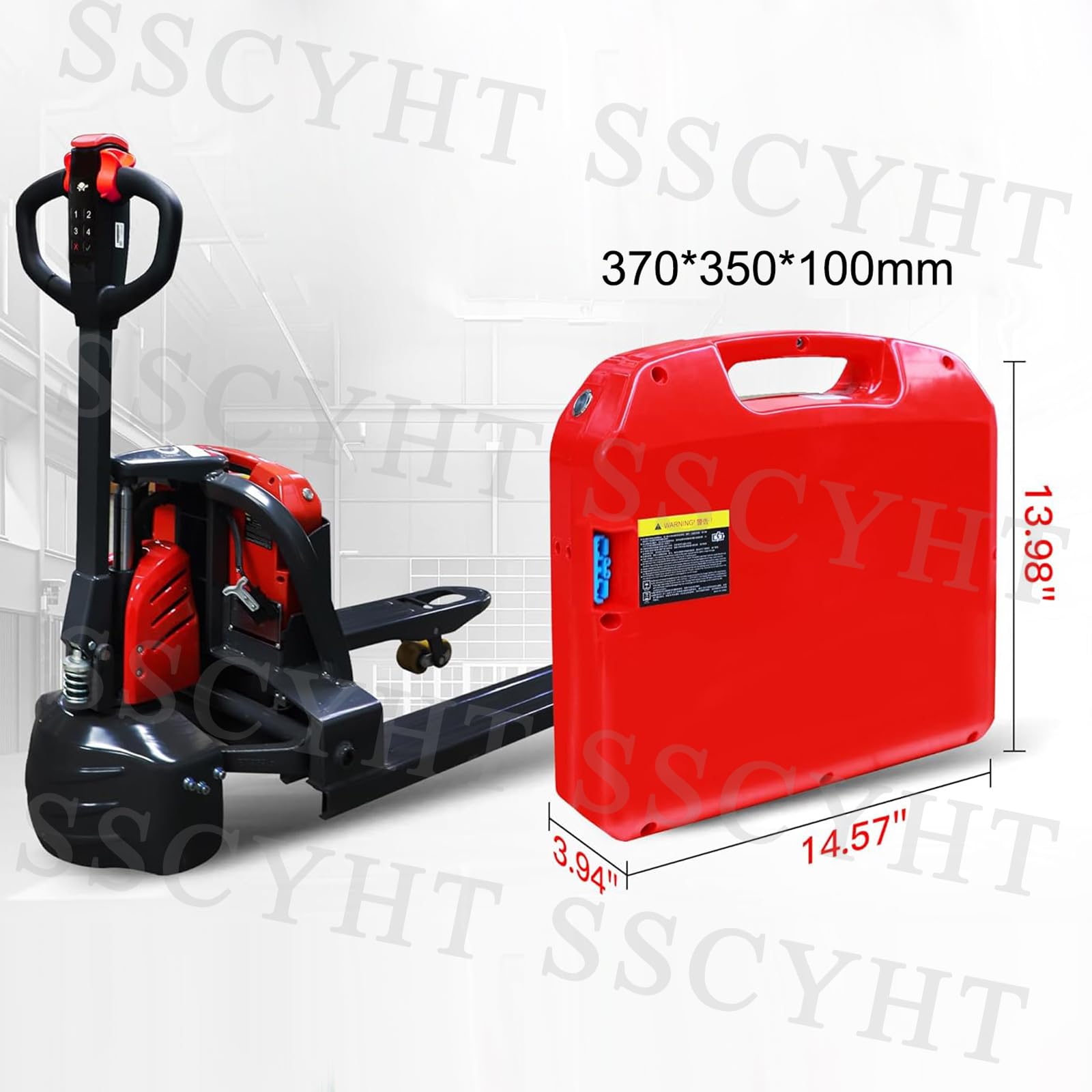 Batteria transpallet Elettrico 24V 20Ah 30Ah 40Ah 60Ah e Batteria Litio 48V 20Ah 30Ah per Carrello elevatore con connettore SBS75X, Kit Ricambio per Motori carrelli 50-1440W