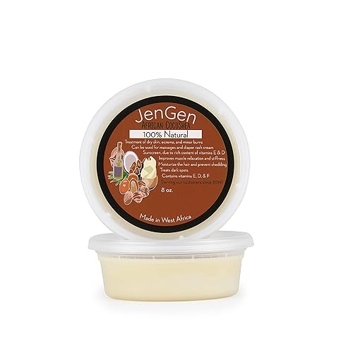 JenGen Manteca de karité africana con aceite de coco manteca de karité orgánica cruda para cabello y piel manteca de cacao de karité altamente