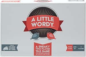 A Little Wordy by Exploding Kittens - 2 Players - Ages 10+ - 15 Minutes to Play - Letter Tile Word Game - Couples Game, Date Night Game, Adult and Teen Board Game
