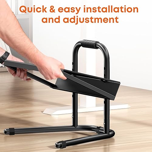 Miniatura 6 de Reposapiés de pie ajustable en altura con mango de agarre suave, reposapiés debajo del escritorio para estar de pie y sentarse, construcción