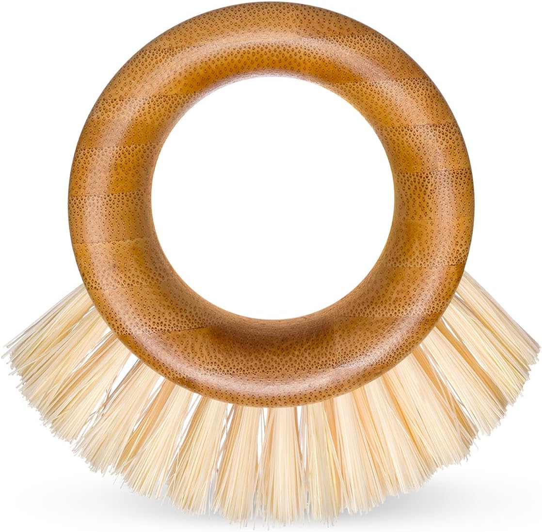 Full Circle The Ring Bamboo Produce Scrub Brush - BPA-Free Vegetable & Fruit Cleaner - Removes Dirt from Potatoes, Mushrooms & Root Vegetables