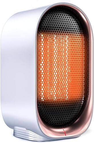 Miniatura 7 de Calentador de espacio, calentadores pequeños portátiles para uso en interiores, calentador eléctrico de escritorio con protección contra