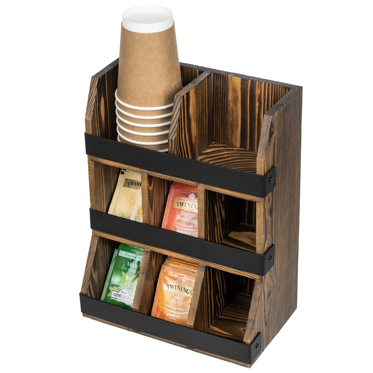 8 Compartment Tea Organizer MyGift Metal Mesh Tea Bag Organizer - 8 ...