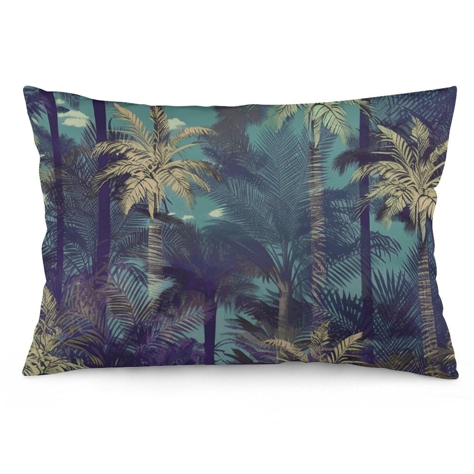 NTVOWPZO 2 Pack Decoration Throw Pillow Covers 12 "x20 Pillowcases Covers Fantasy Palm Tree Jungle Pillowcases Modern Farmhouse Home Decor Sofa Cushions Covers for Couch Bed Living Room
