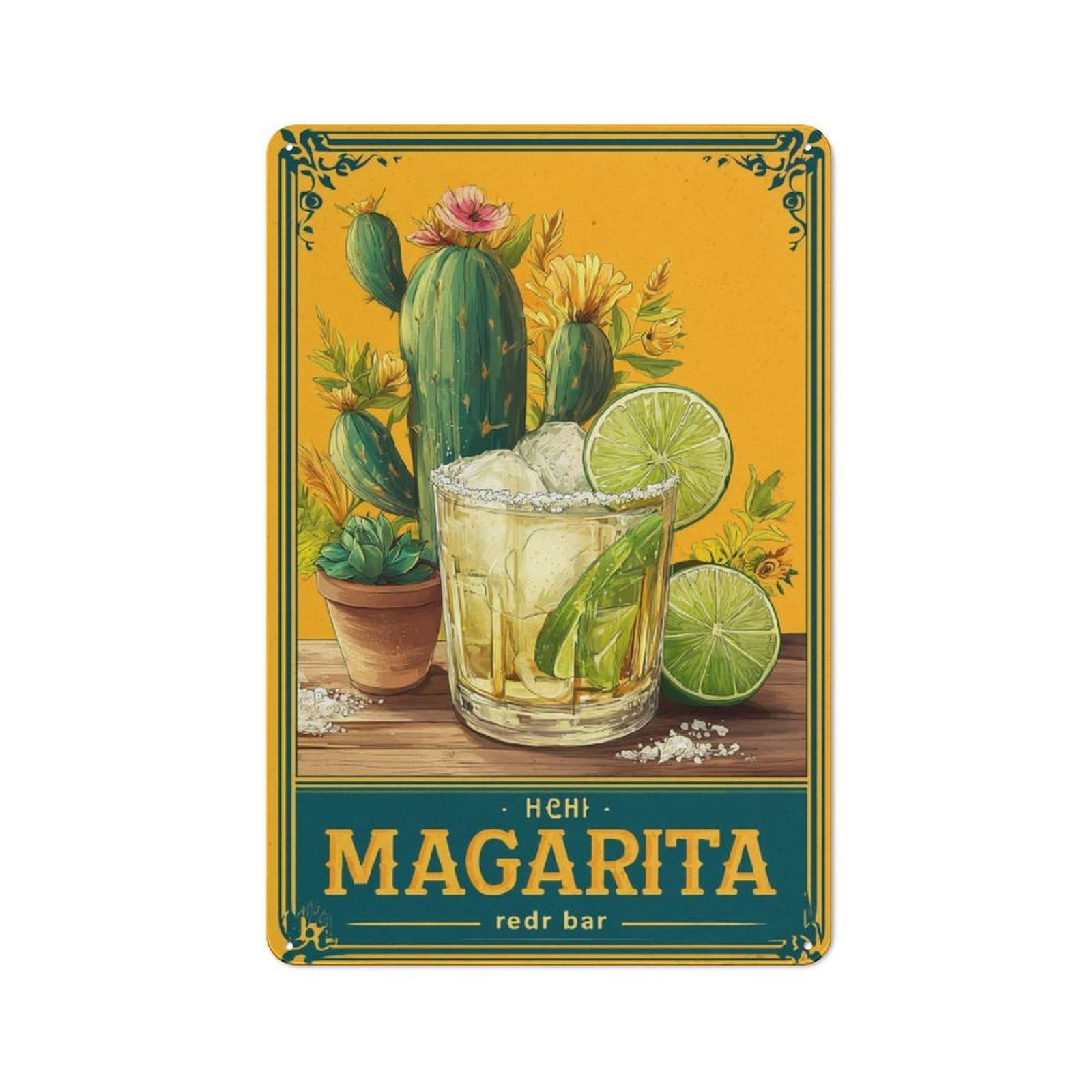 Margarita Magic Retro-style Tin Sign 30x20cm for Living Room Or Hallway, for Home Wall Decor Collectors Refreshing A Room in Autumn