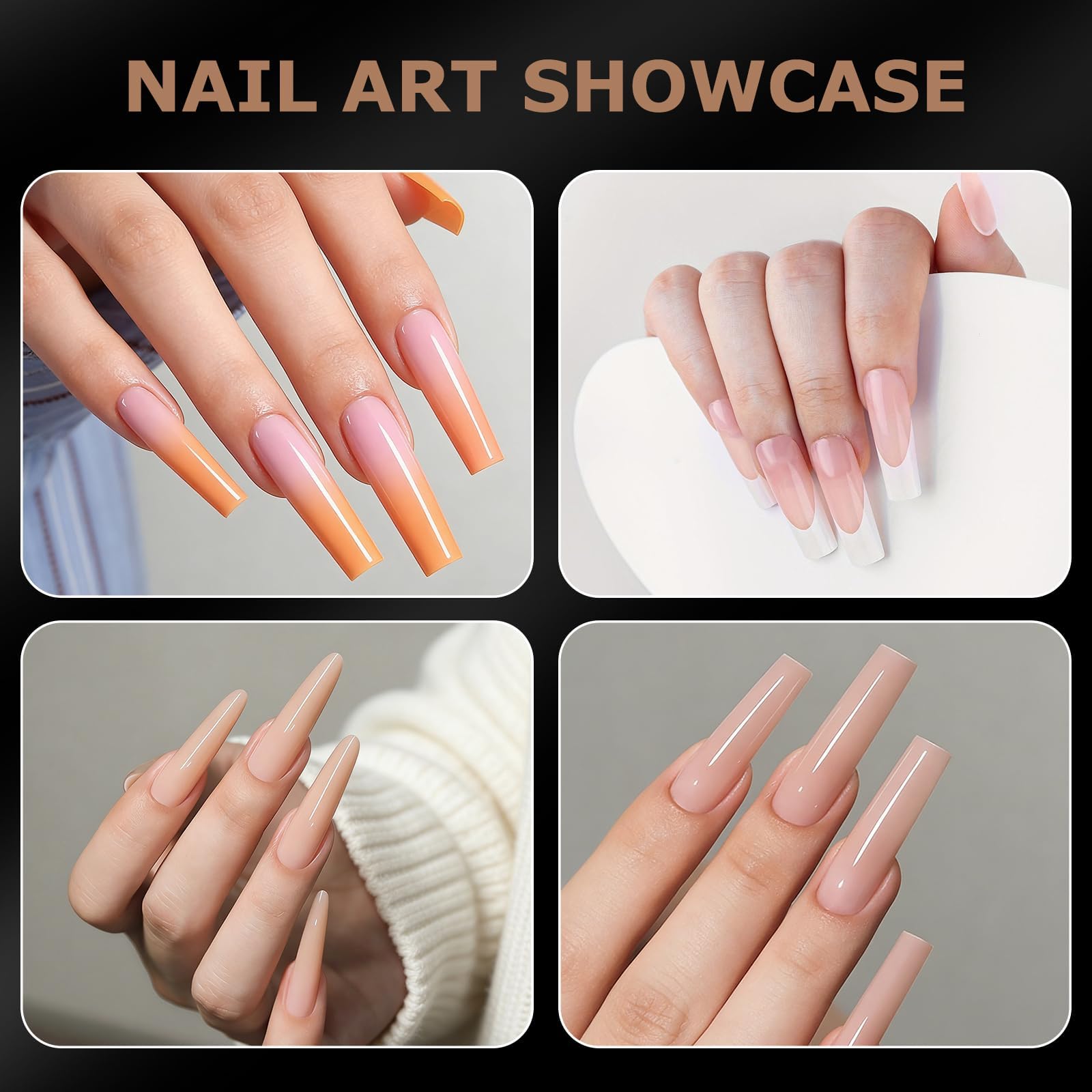 Nymora 280 moldes de uñas profesionales (14 tamaños), puntas de gel reutilizables para una extensión de gel impecable, sin lima, sin desbordamiento, para gel y salón de belleza (cuadrado - 1) — view 6
