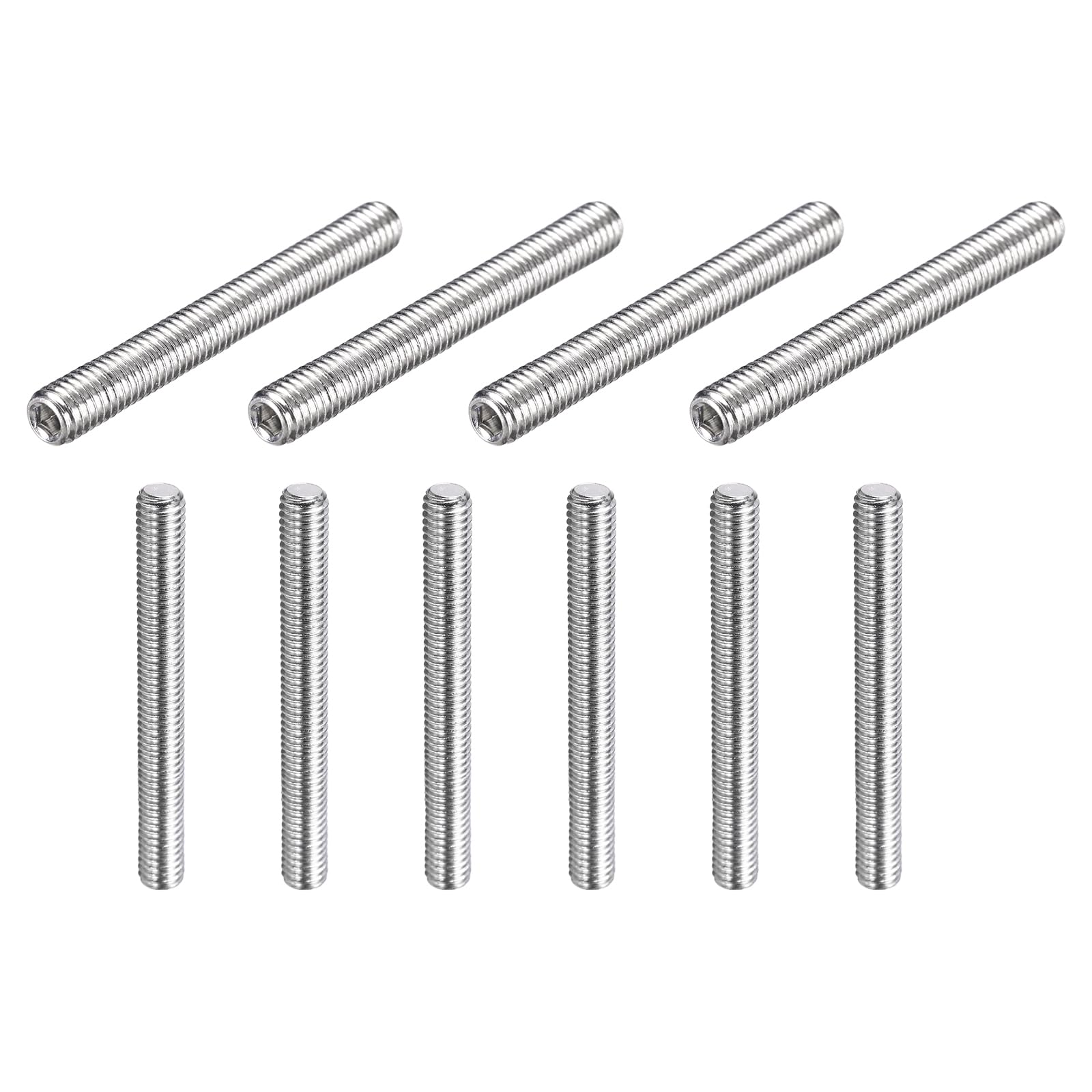 sourcing map 10 Pcs M5-0.8 x 40mm Grub Screws, 304 Stainless Steel Cup Point Allen Head Screws Internal Hex Socket Drive for Bathroom Fixtures Repair Furniture DIY Project โ image 1