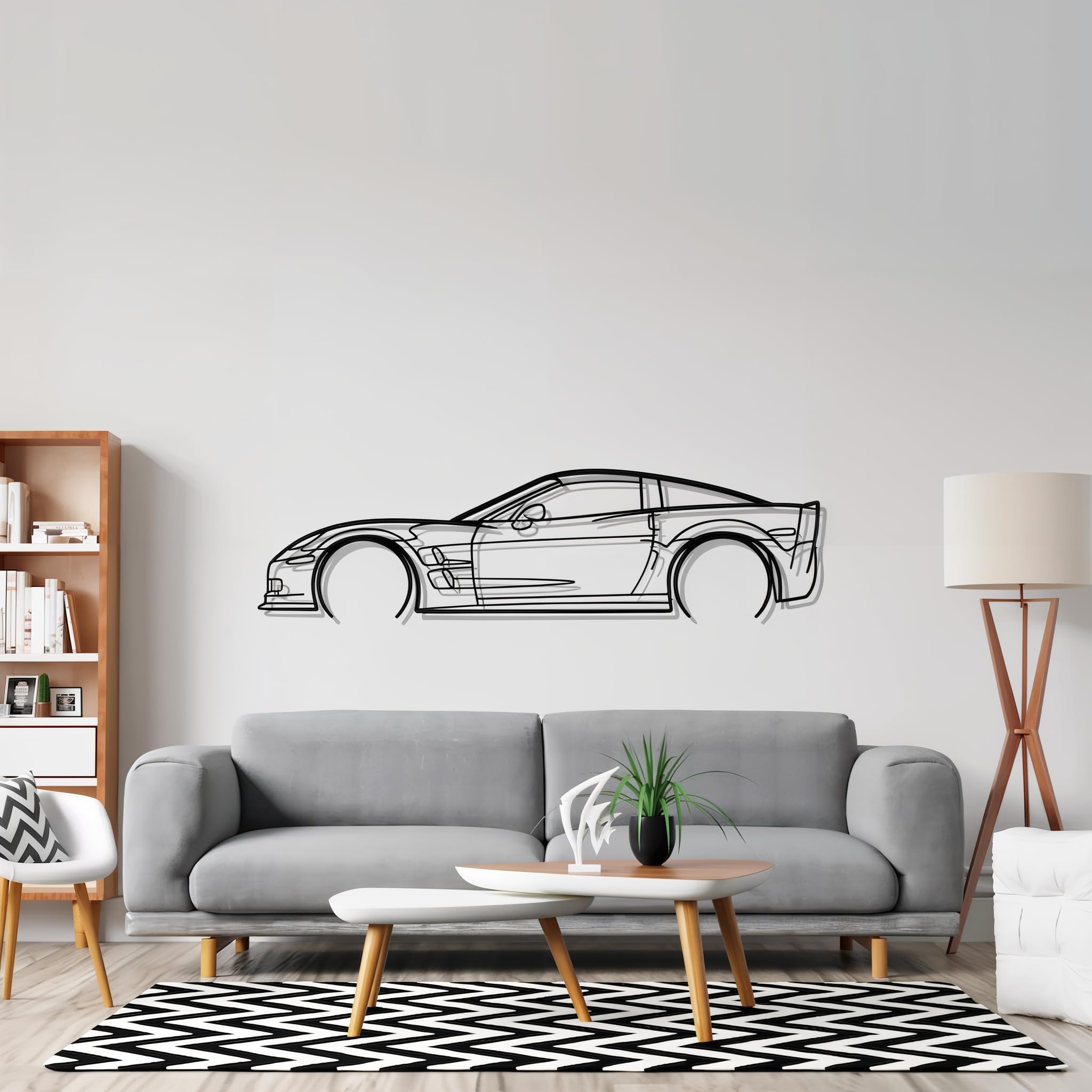 Corvette C Series Model Car Metal Wall Art, Minimalist Car Silhouette Metal Wall Decor for Game Room, Office, Bedroom, Home Decor, Man Cave Artwork,