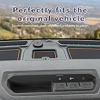 Vista 23 de Auovo Bandeja de cubierta para salpicadero compatible con accesorios Ford Bronco 2021 2022 2023 2024 2025 Compartimentos de silicona antideslizante